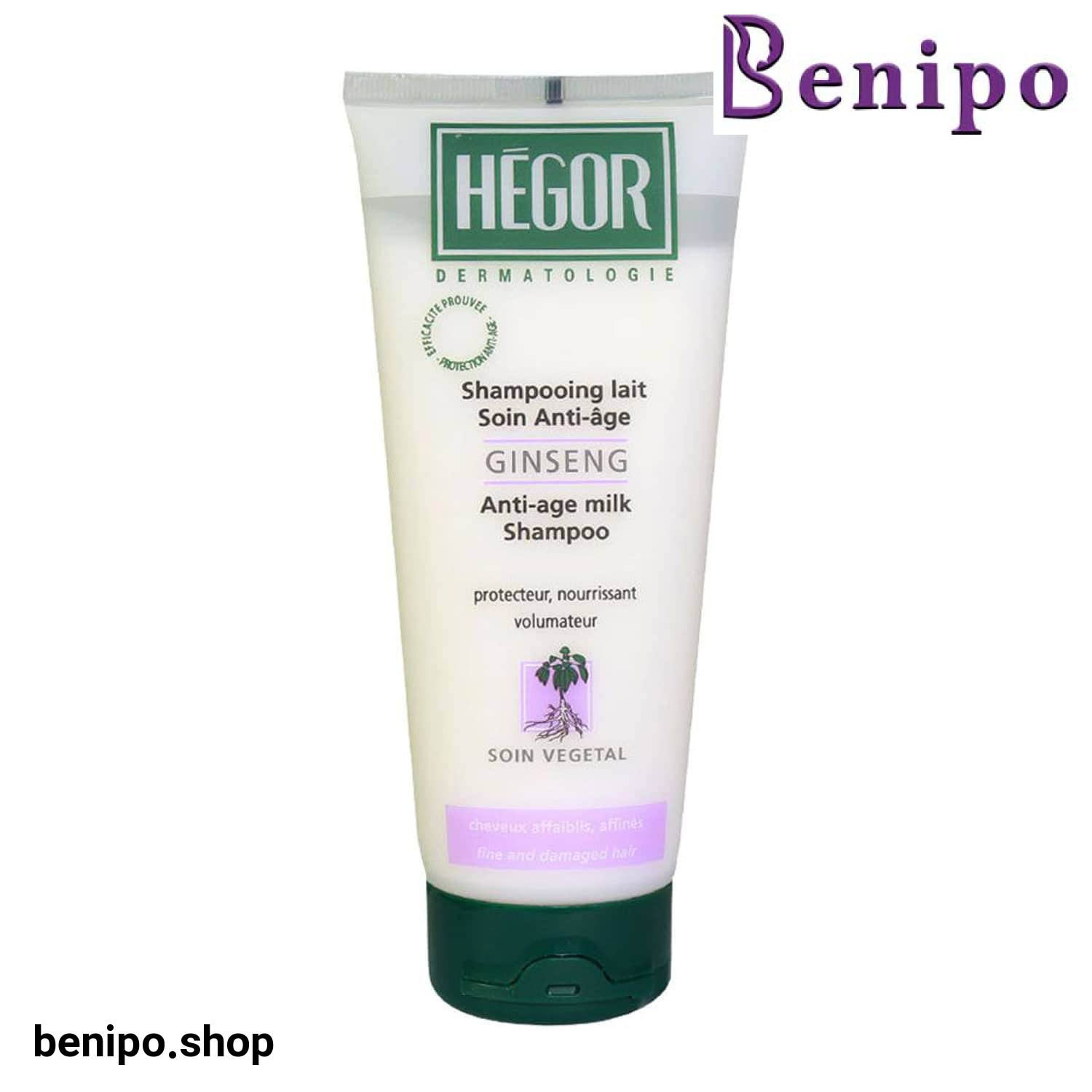 شامپو حجم دهنده و احیا کننده حاوی جینسنگ هگور