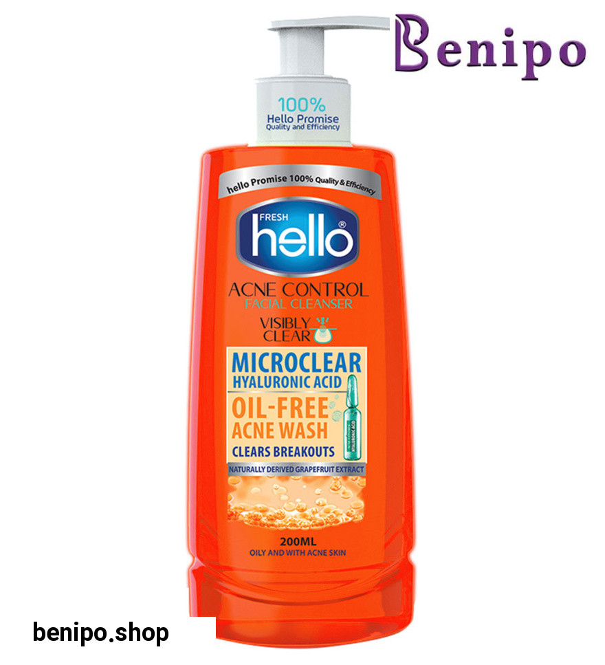 ژل شستشوی صورت حاوی هیالورونیک اسید مخصوص پوست چرب و آکنه دار 200میل