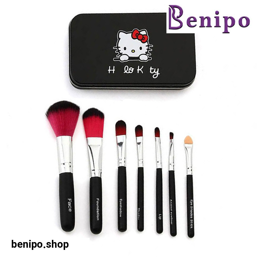 ست براش هفت تکه هلو کیتی مدل مشکی