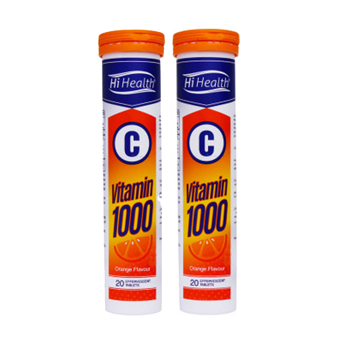 پک دو عددی قرص جوشان Vitamin C 1000 با طعم پرتقال بسته 20 عددی
