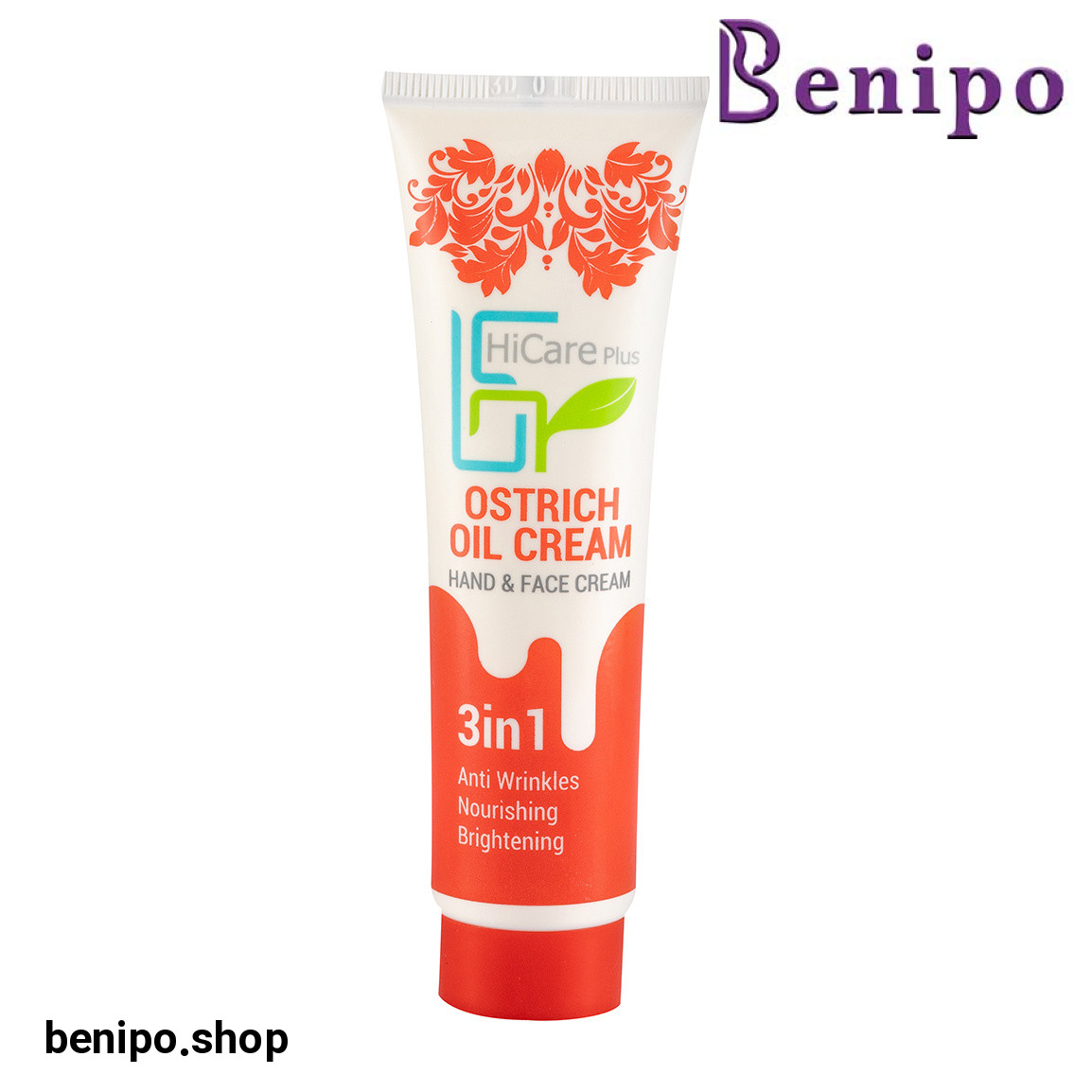 کرم آبرسان دست و صورت حاوی روغن شترمرغ حجم 50 میلی لیتر