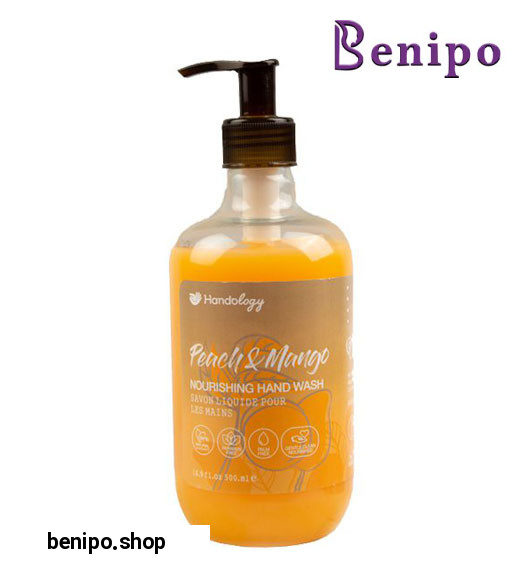 مایع دستشویی آنتی باکتریال کرمی با رایحه هلو و انبه 500 میل