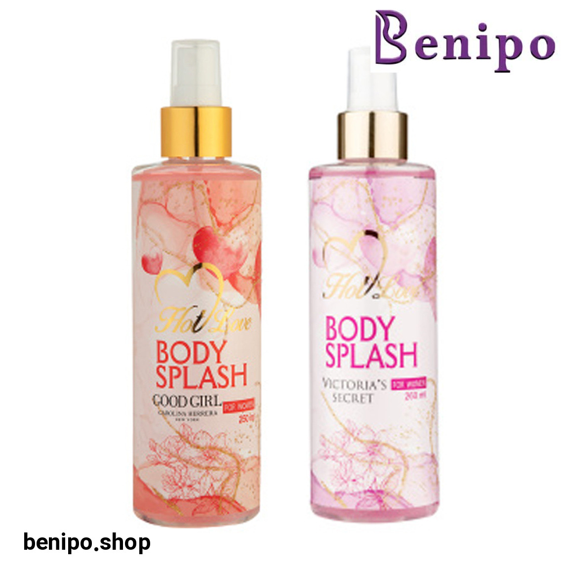 پک 2 عددی بادی اسپلش زنانه مدل Victoria‍’s Secret حجم 260 میلی لیتر و بادی اسپلش مدل Good Girl حجم 250 میلی لیتر