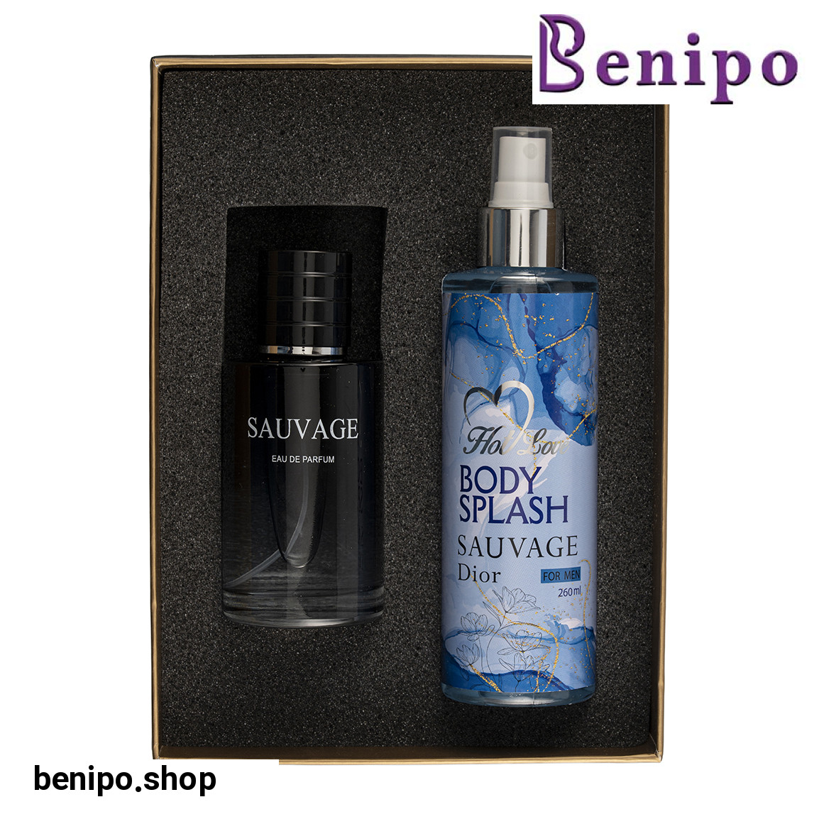 پک 2 عددی ادوپرفیوم مردانه مدل Sauvage Dior و بادی اسپلش مردانه مدل Sauvage Dior