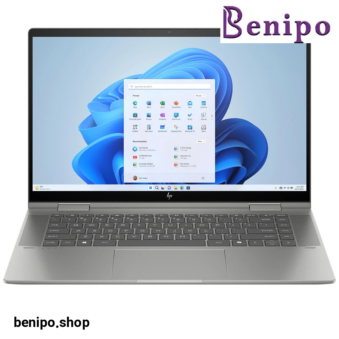 لپ تاپ 15.6 اینچی مدل ENVY x360 15 FE1082wm - Core Ultra 7 155U-16GB-LPDDR5-6400MHz-2TB SSD-Intel Graphics 8GB Share-FHD