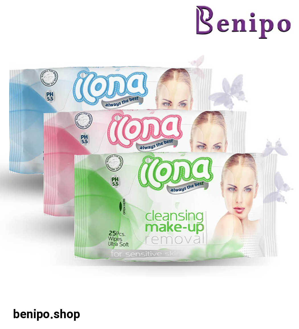 دستمال مرطوب پاک کننده آرایش مخصوص پوست های حساس بسته 25 عددی