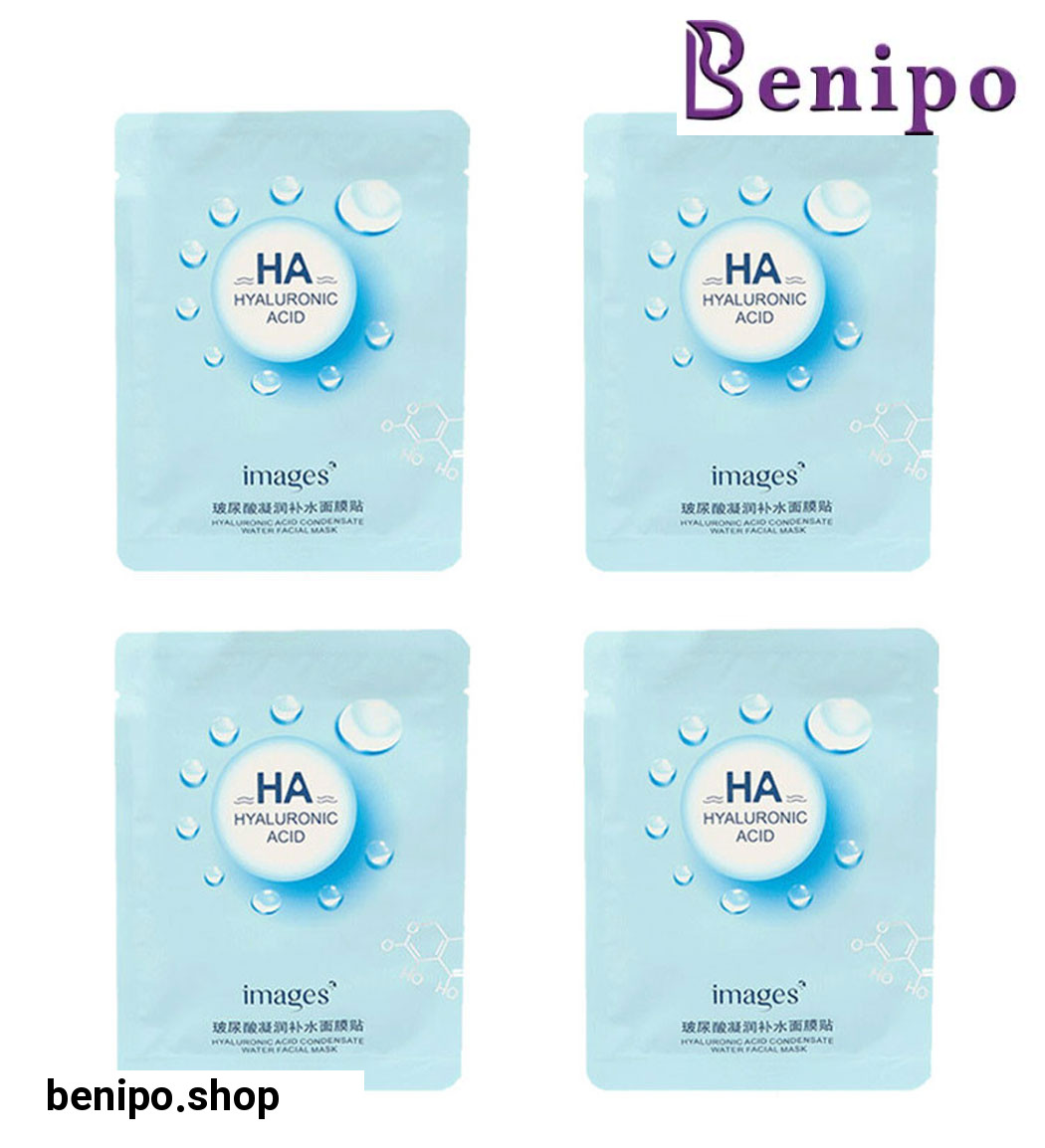 پک 4 عددی ماسک صورت مدل هیالورونیک اسید آبی