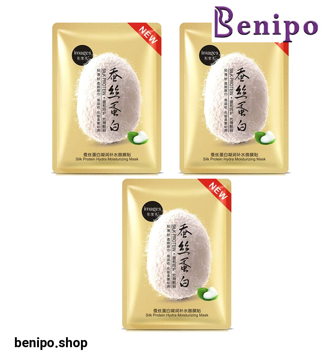 ماسک صورت مدل ابریشم طلایی مجموعه 3 عددی