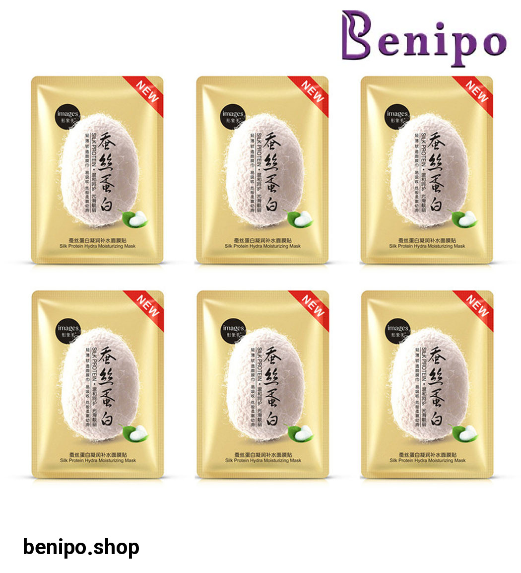 ماسک صورت مدل ابریشم طلایی مجموعه 6 عددی