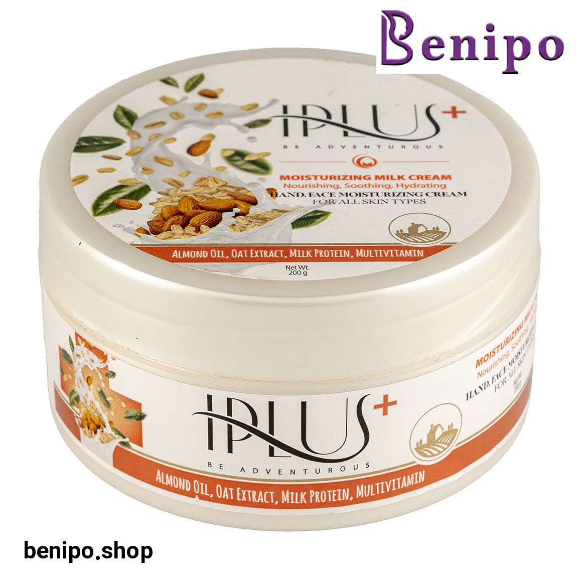 کرم مرطوب کننده حاوی روغن بادام و عصاره جوی دو سر حجم 200 میلی لیتر