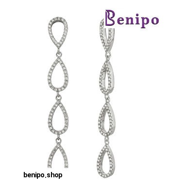 گوشواره نقره طرح اشک