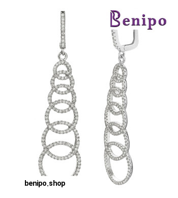 گوشواره نقره آویزان دایره