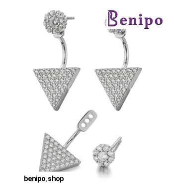 گوشواره نقره میخی مثلث