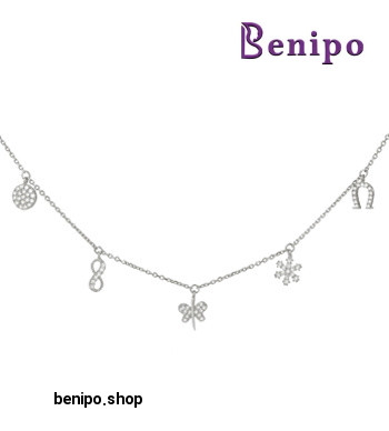 گردنبند نقره مولتی با آویزهای ظریف