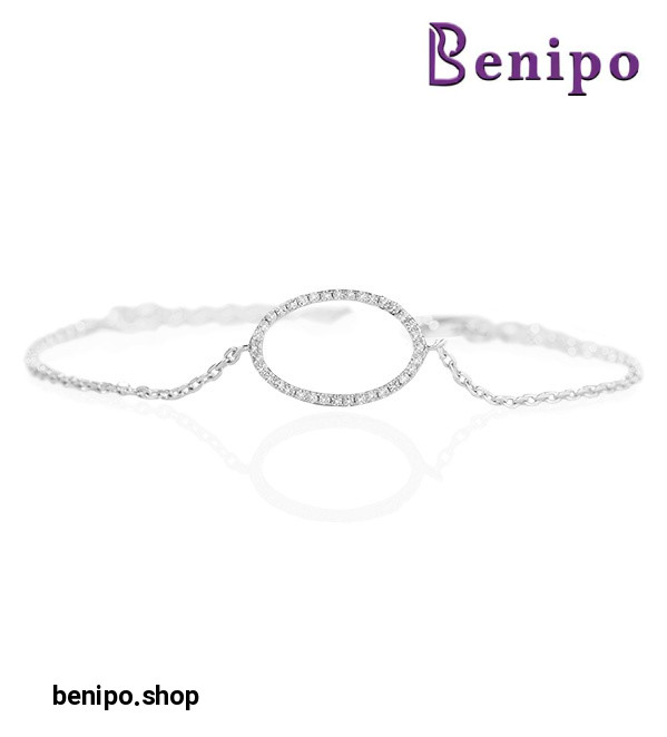 دستبند نقره طرح بیضی