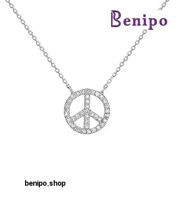 گردنبند نقره طرح صلح