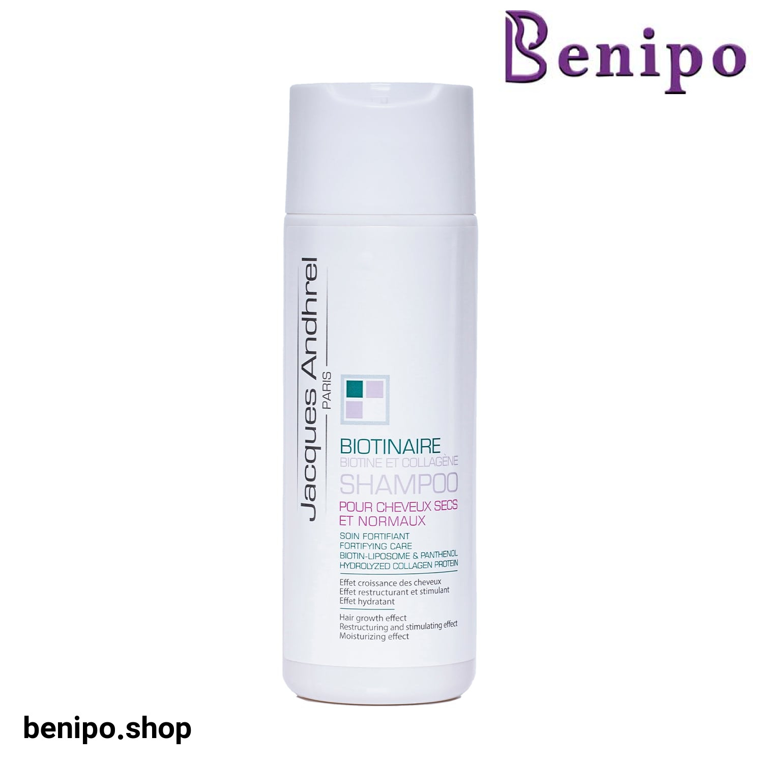 شامپو تقویت کننده موهای خشک و معمولی حاوی بیوتین و کلاژن ژاک آندرل