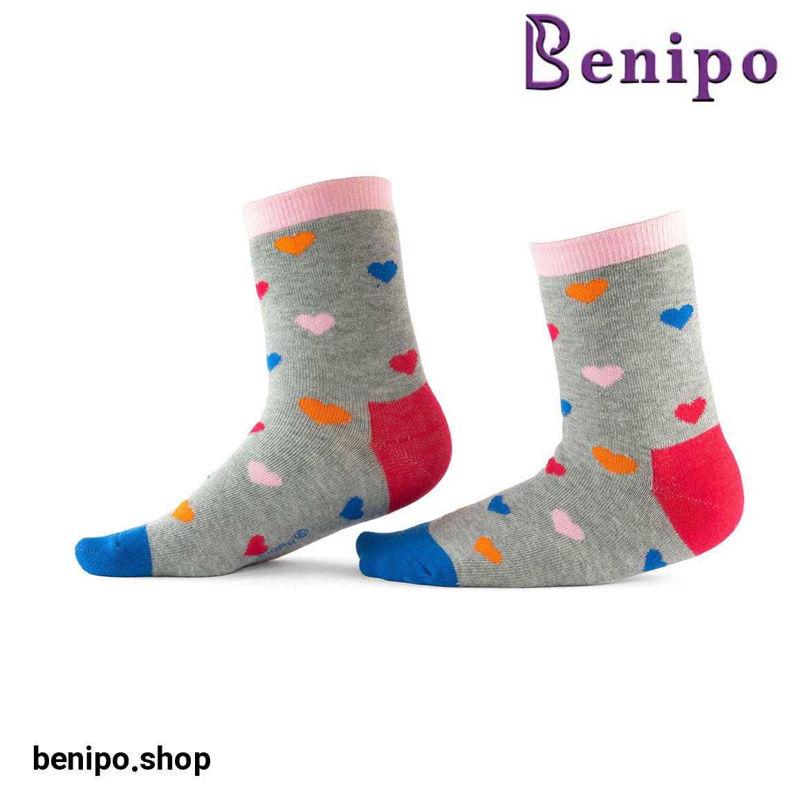 جوراب بچه گانه ساقدار مدل قلب سایز 27 تا 30