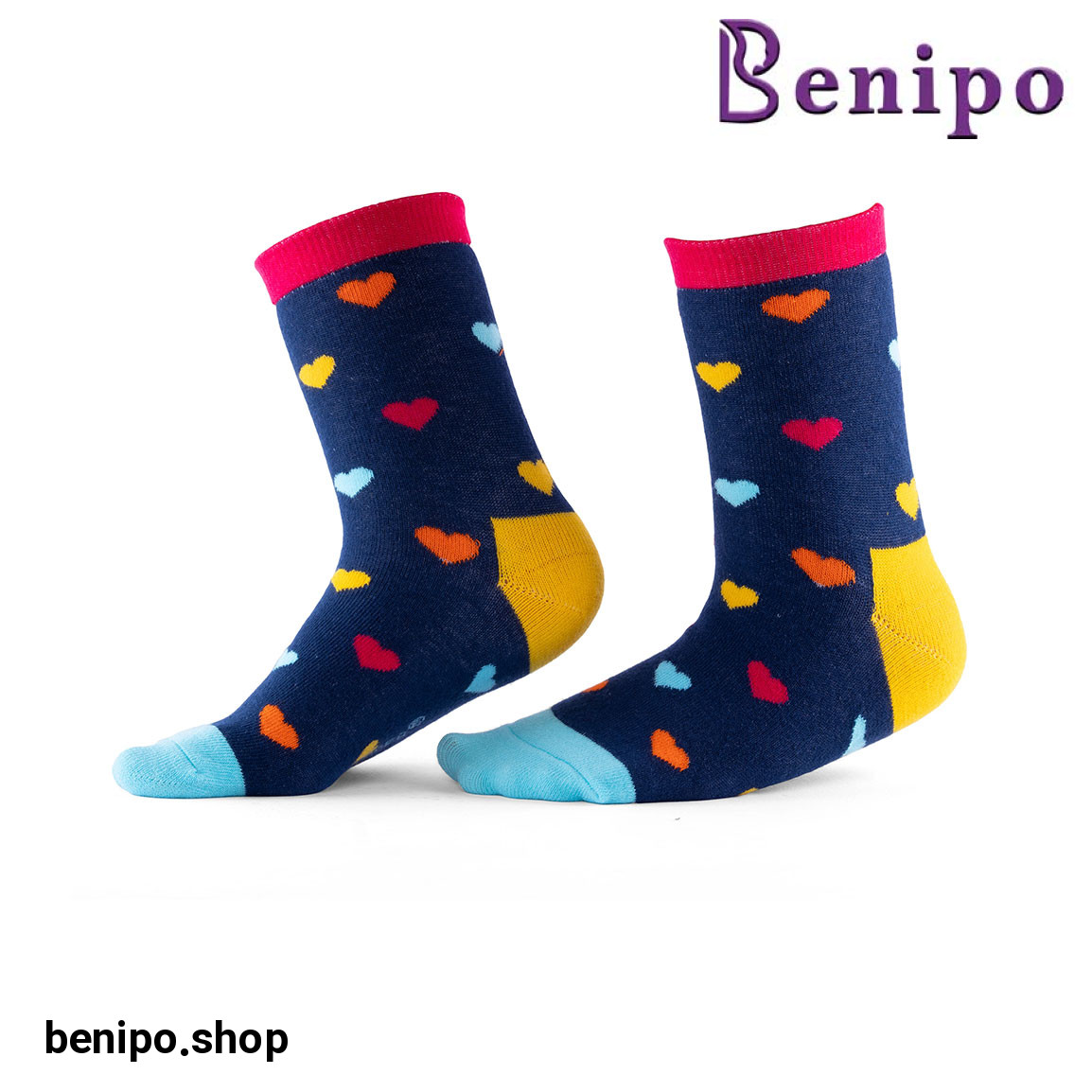 جوراب بچه گانه ساقدار مدل قلب سایز 35 تا 38