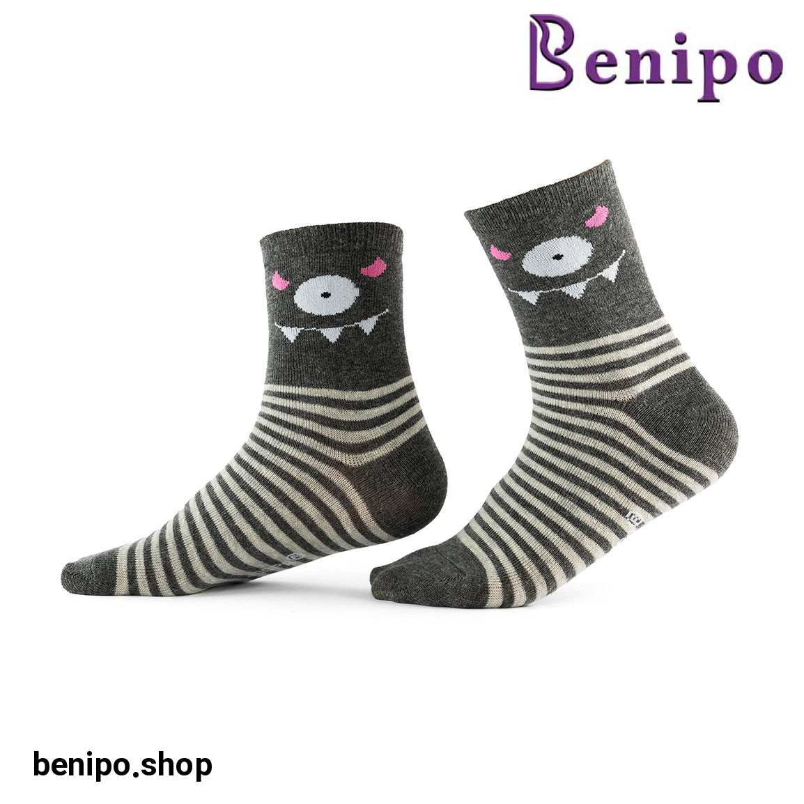 جوراب بچه گانه ساقدار راه راه مدل هیولا سایز 23 تا 26