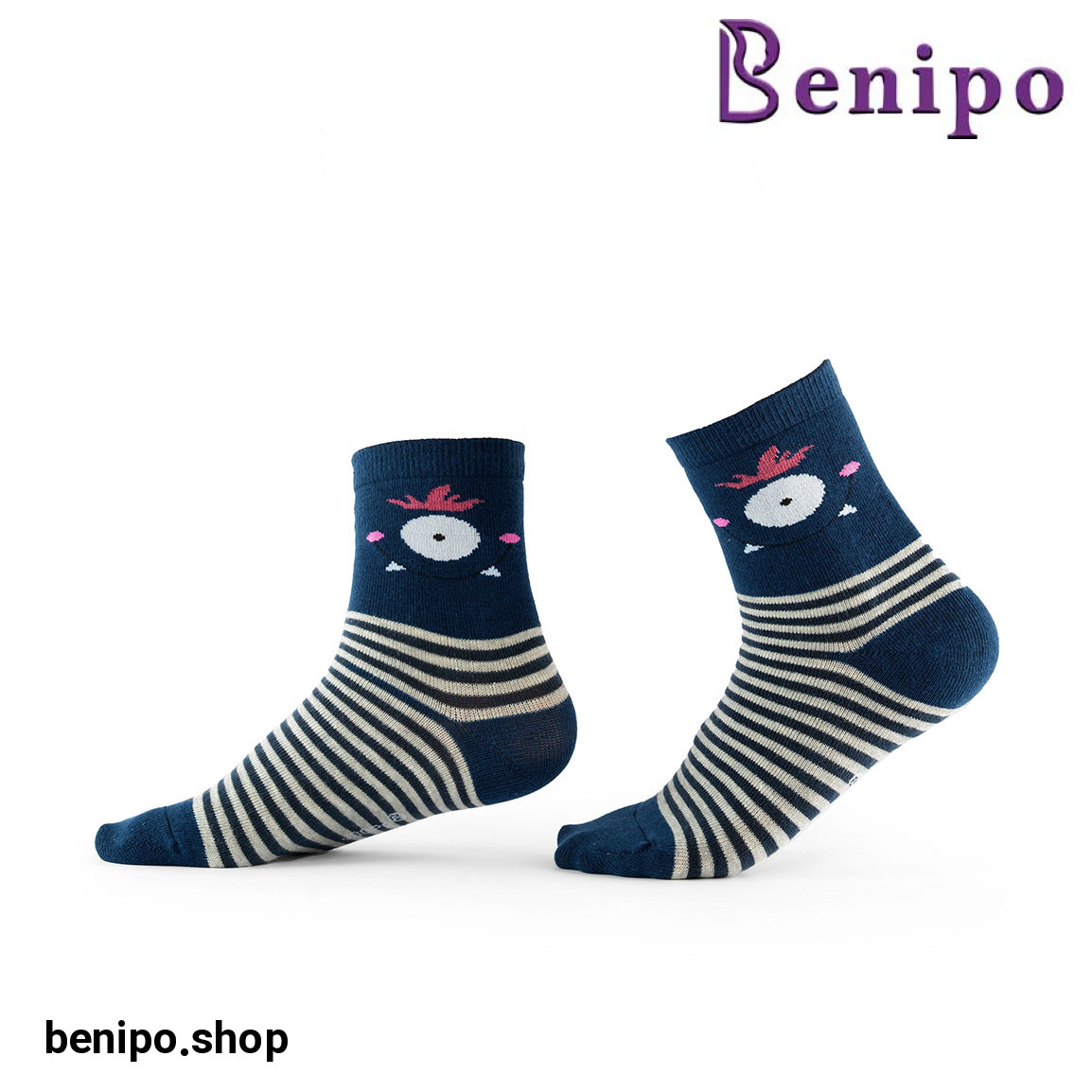 جوراب بچه گانه ساقدار راه راه مدل هیولا سایز 35 تا 38