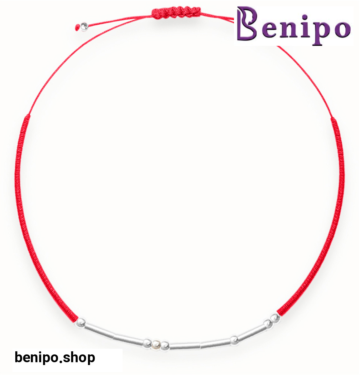 دستبند نقره بافت رنگی طرح Peace