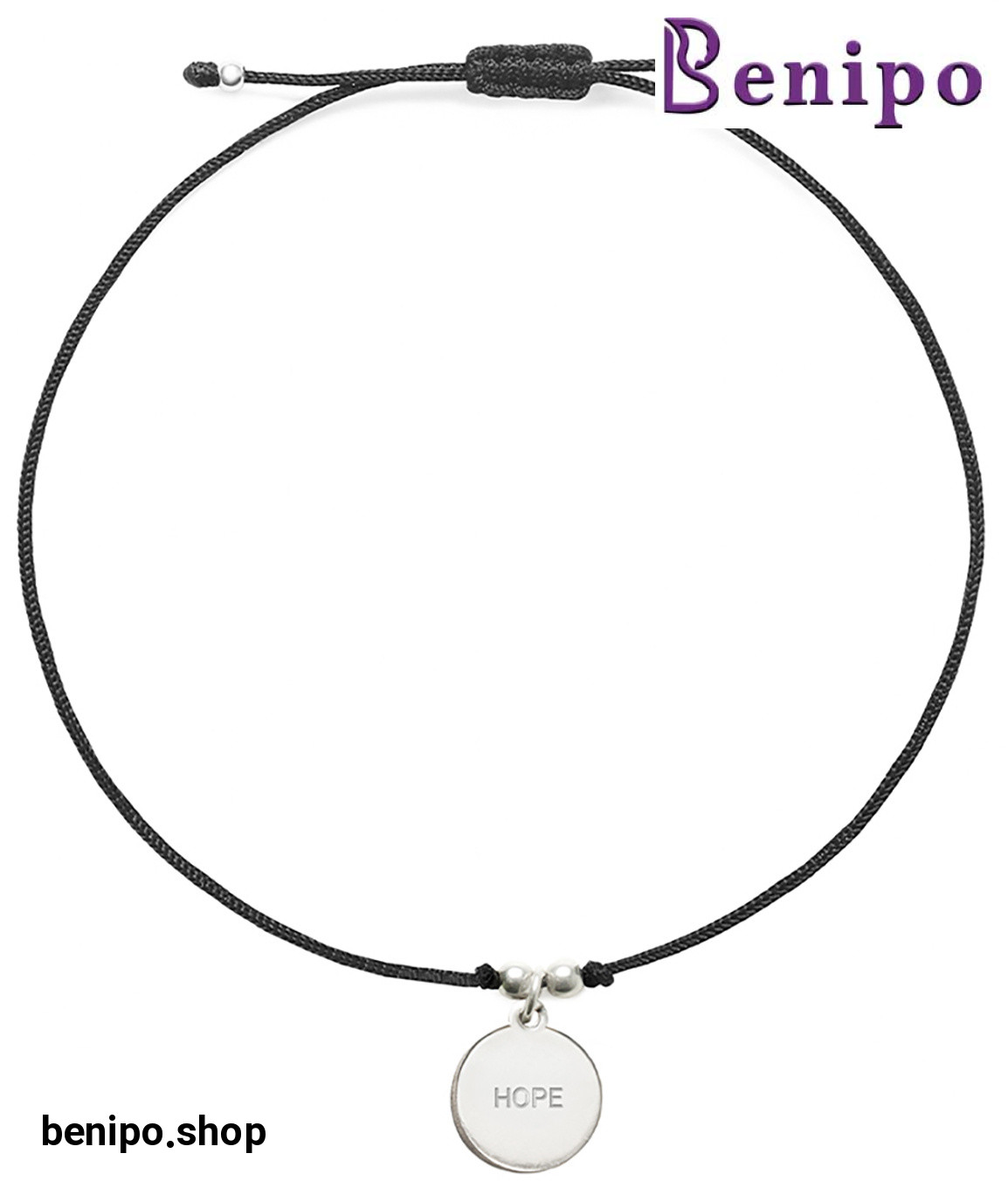 دستبند و پلاک نقره طرح Hope