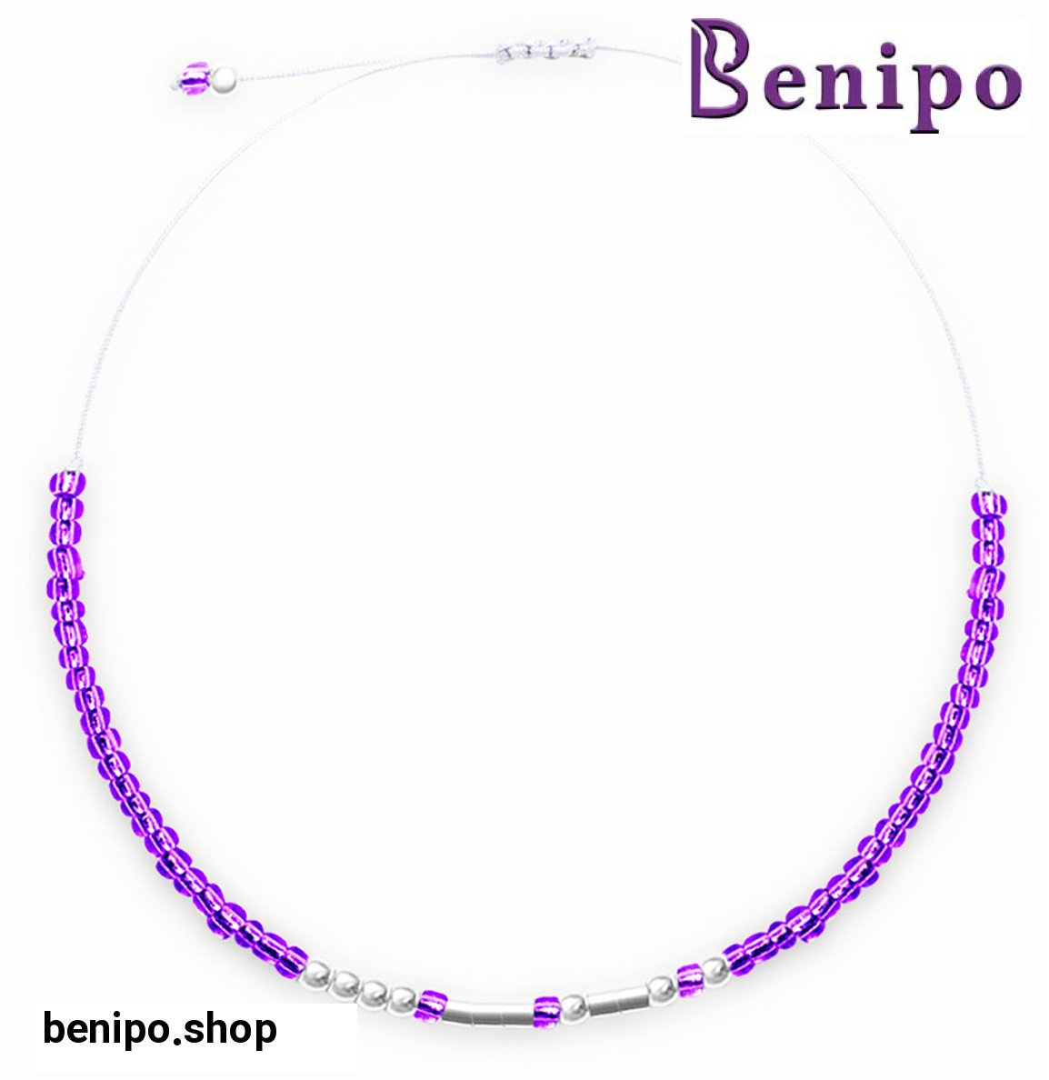 دستبند مهره رنگی و نقره طرح Hope