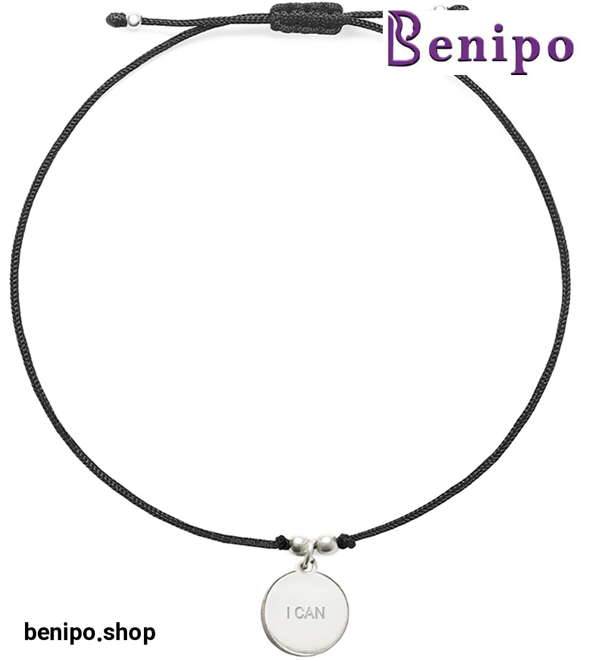 دستبند و پلاک نقره طرح I Can