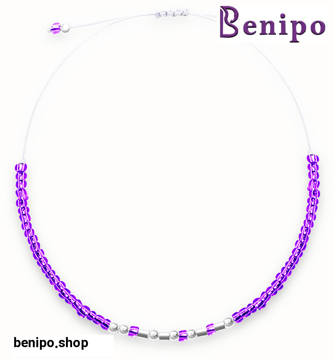 دستبند مهره رنگی و نقره طرح I Can