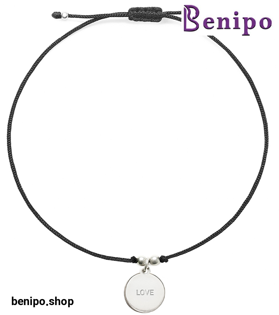 دستبند و پلاک نقره طرح Love