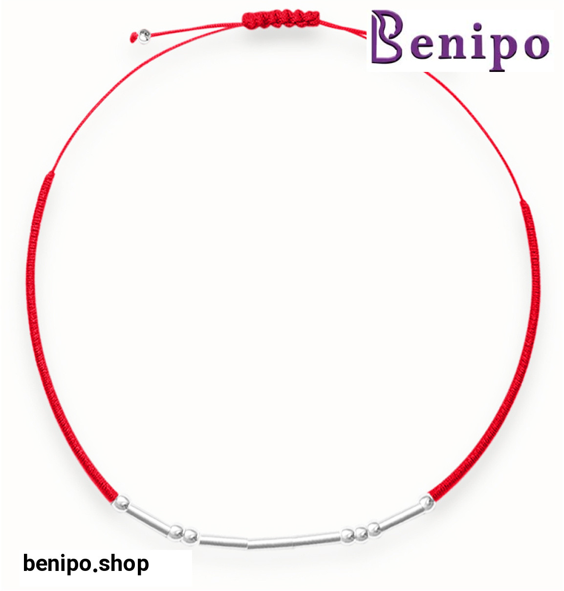 دستبند نقره بافت رنگی طرح Love