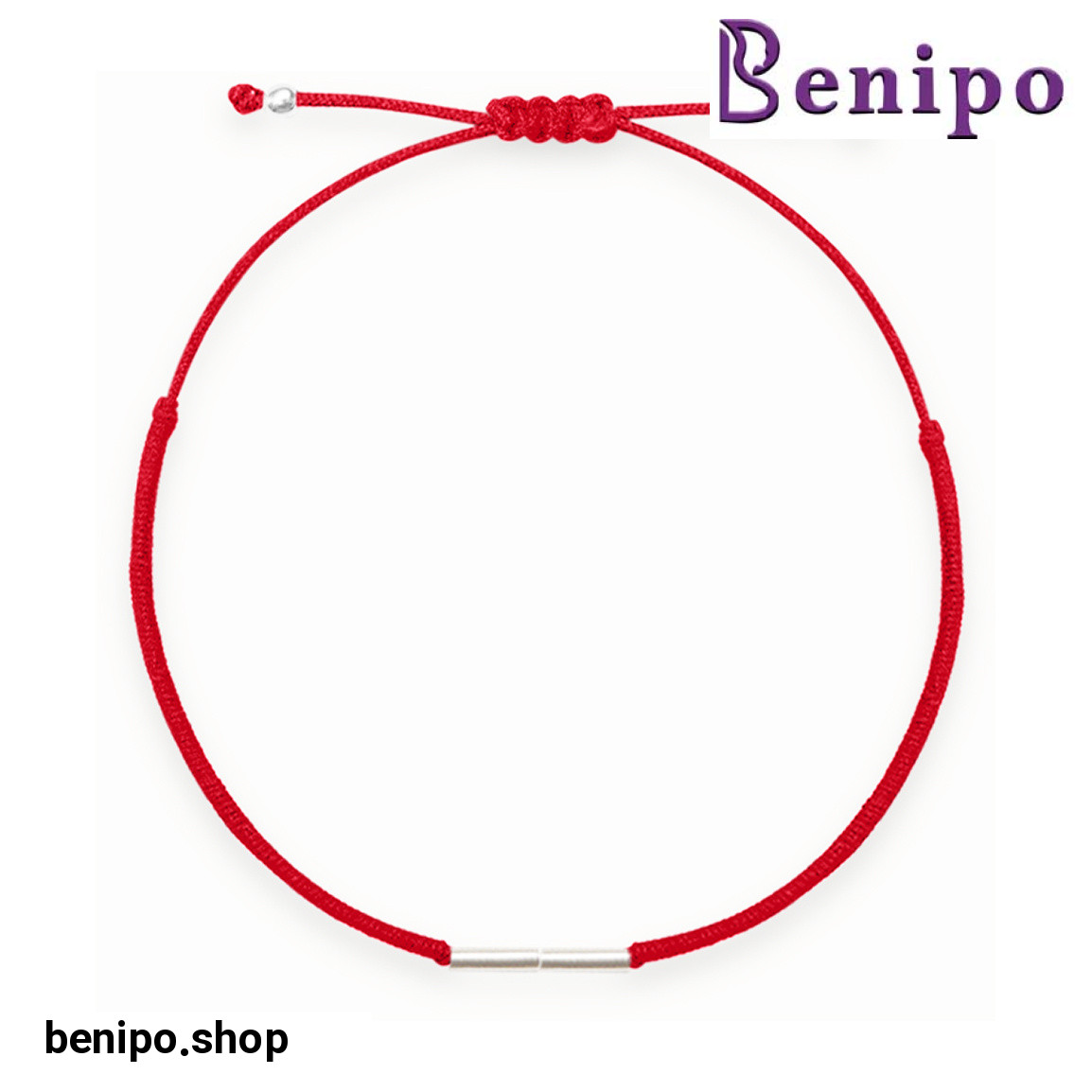 دستبند نقره و بافت رنگی طرح M