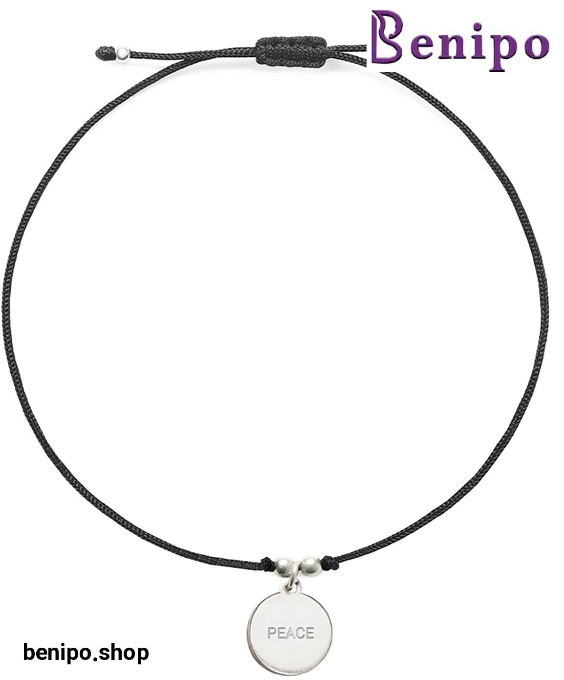 دستبند و پلاک نقره طرح Peace