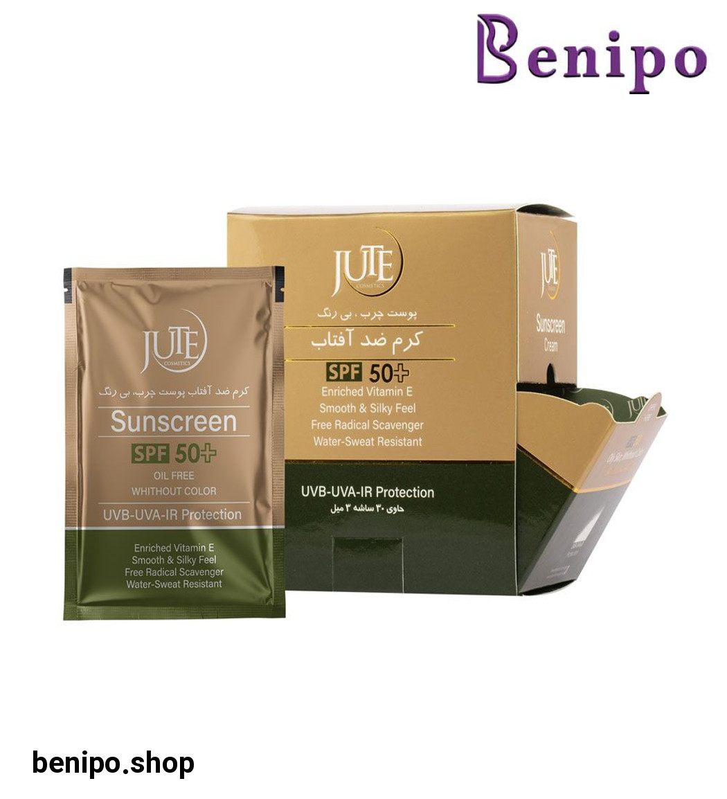 پک ساشه ای 3 میل ضد آفتاب spf50 پوست چرب بی رنگ اس پی بسته 30 عددی