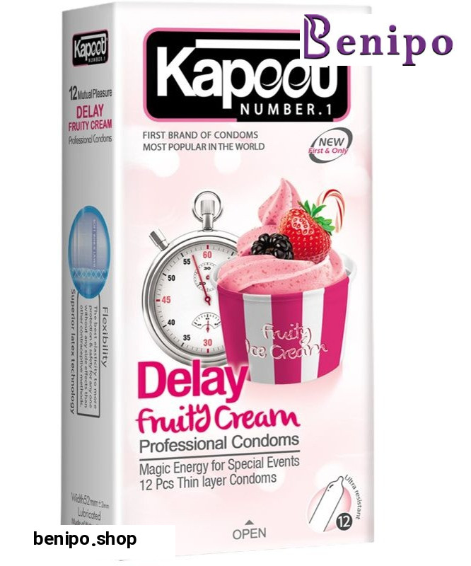 کاندوم مدل Delay Fruty Cream بسته 12 عددی