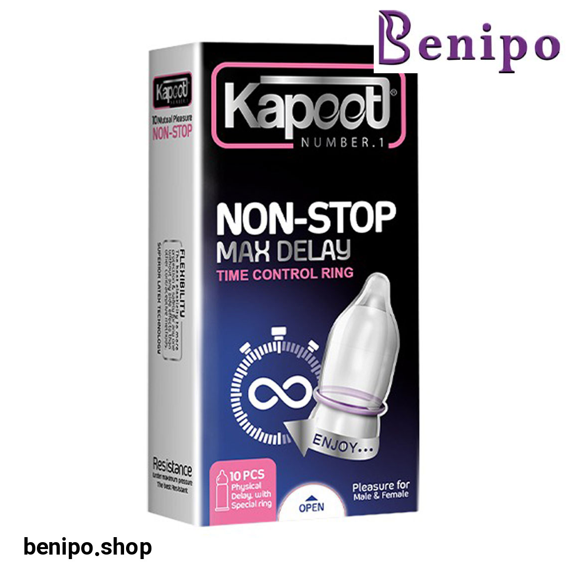 کاندوم کاپوت مدل non-stop بسته 10 عددی