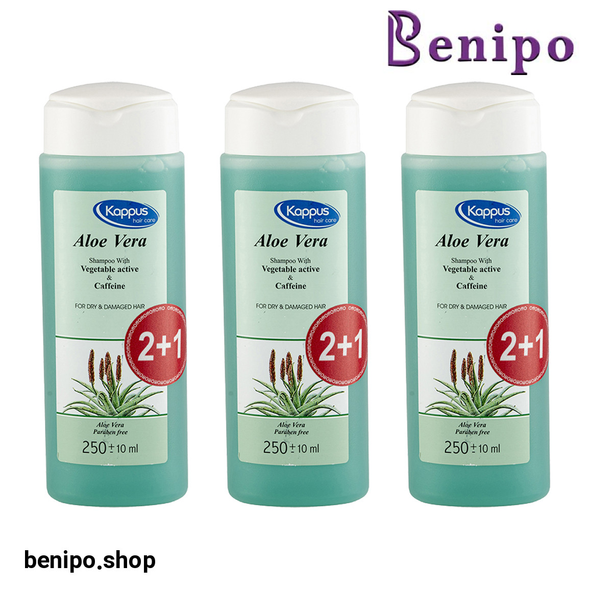 شامپو مو حاوی آلوئه ورا مناسب مو خشک و آسیب دیده بسته 3 عددی