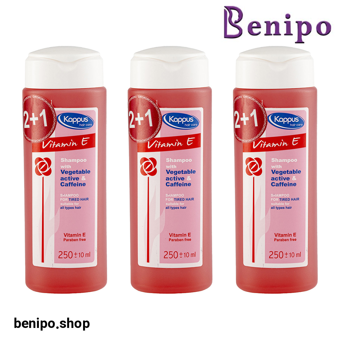 شامپو مو حاوی ویتامین E مناسب انواع مو بسته 3 عددی