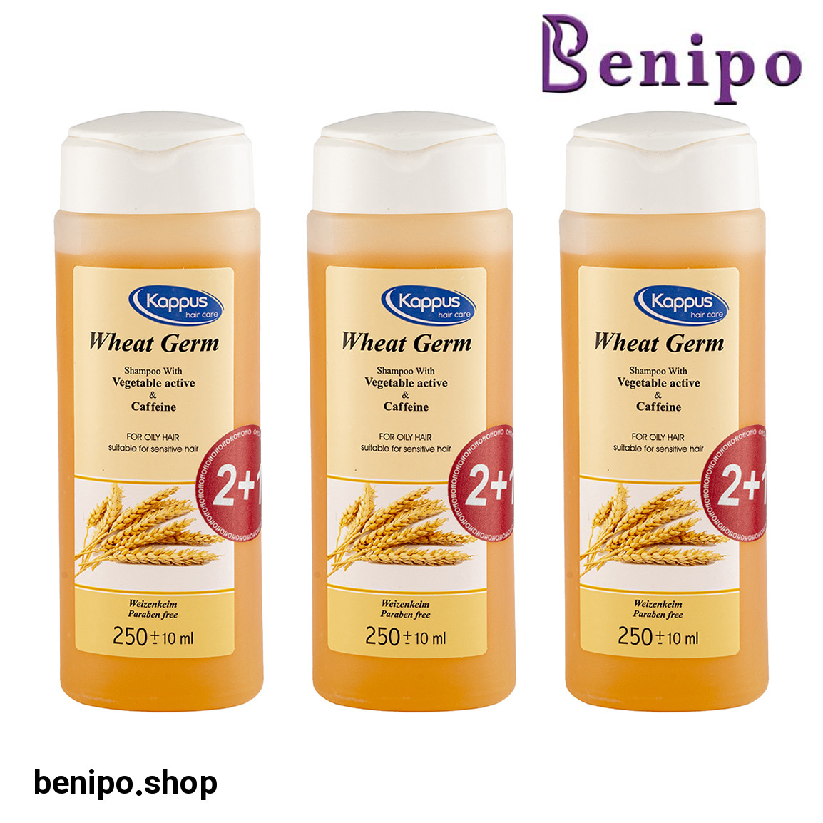 شامپو مو حاوی عصاره جوانه گندم مناسب مو چرب بسته 3 عددی