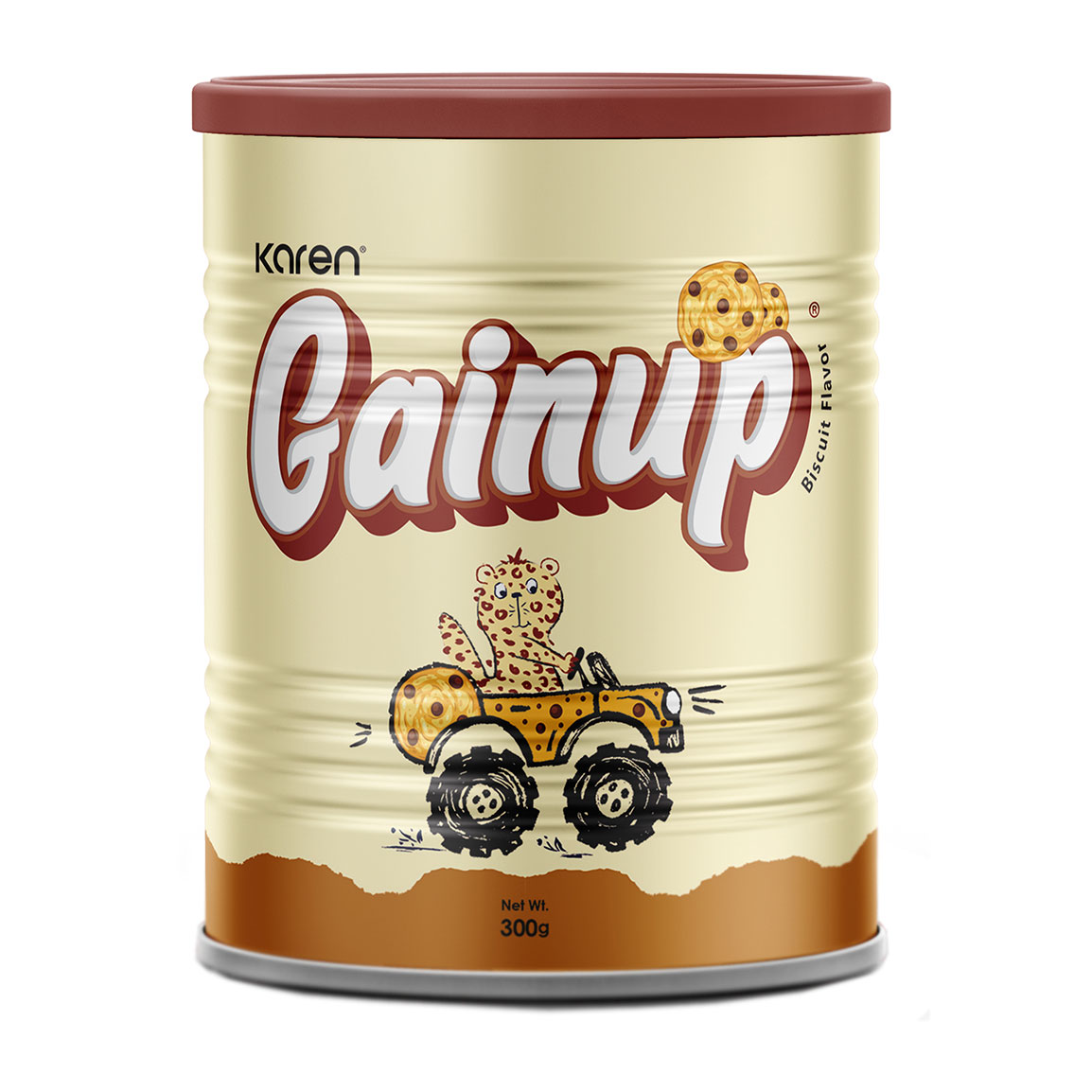 پودر گین اپ با طعم بیسکویت مناسب کودکان وزن 300 گرم