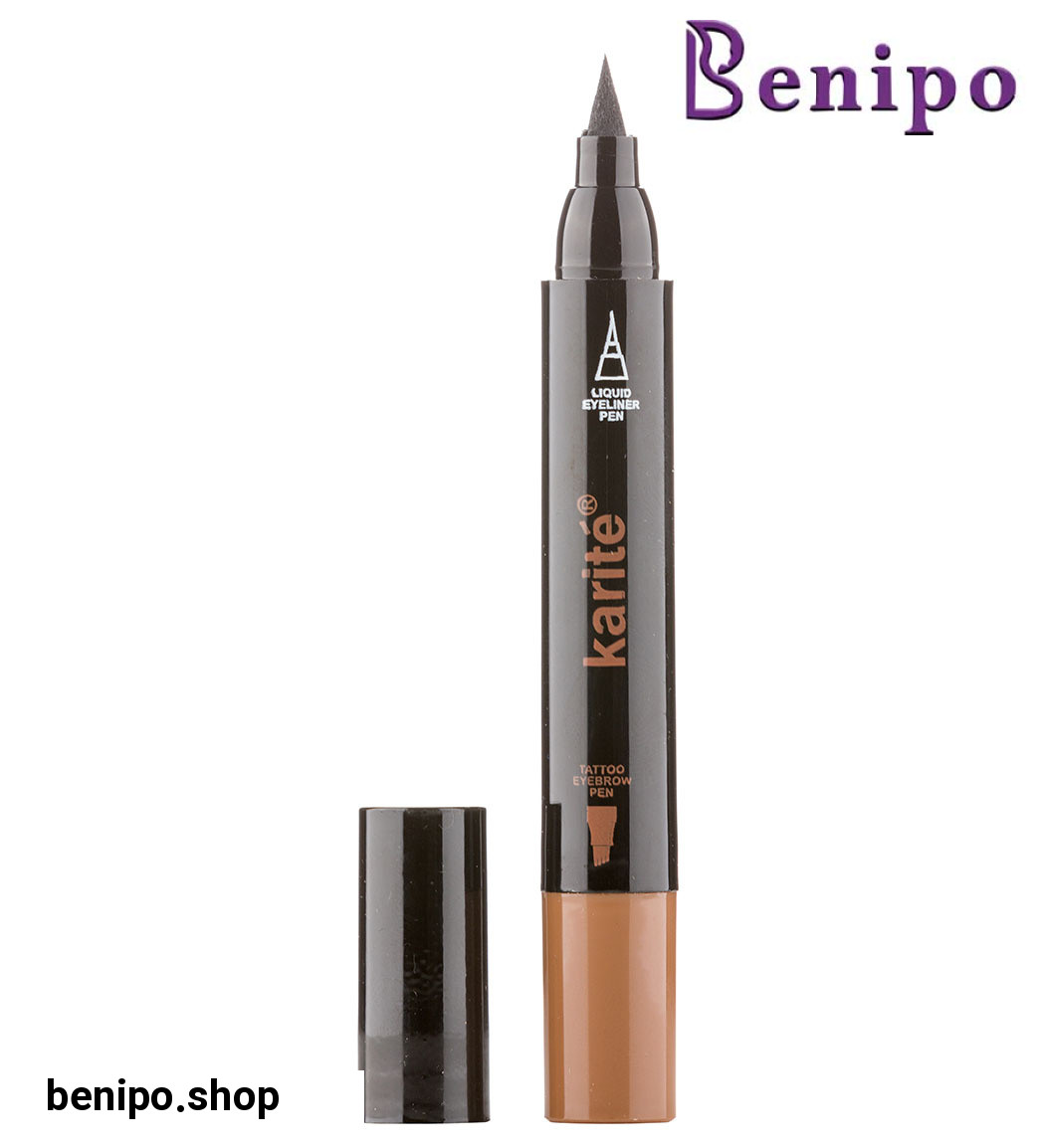 خط چشم و هاشور ابرو 2 طرفه قهوه ای روشن