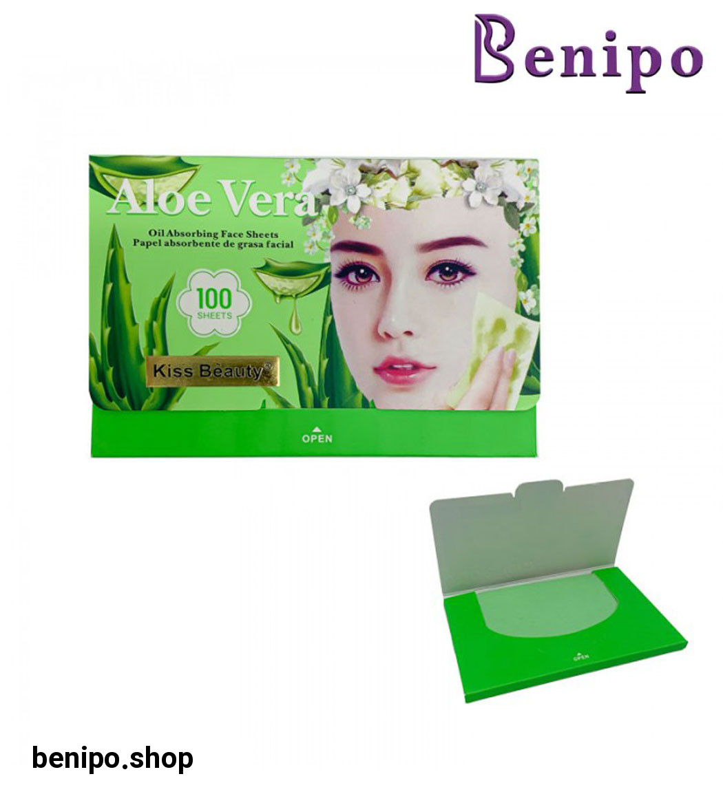 کاغذ جذب کننده چربی صورت حاوی عصاره آلوئه ورا  بسته 100 عددی