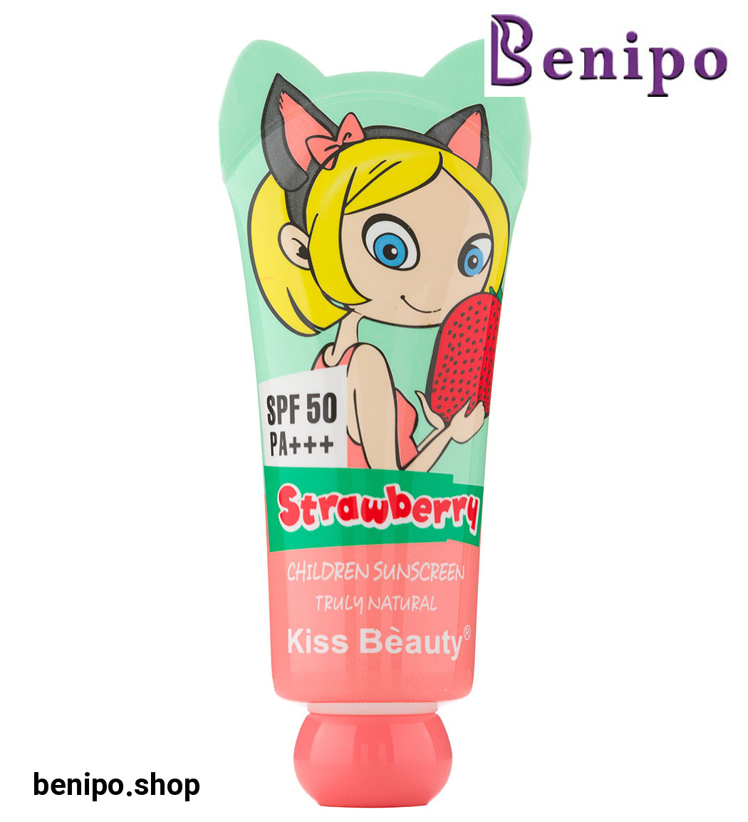 ضد آفتاب بی رنگ کودک دارای SPF50 حاوی عصاره توت فرنگی حجم 70 میل