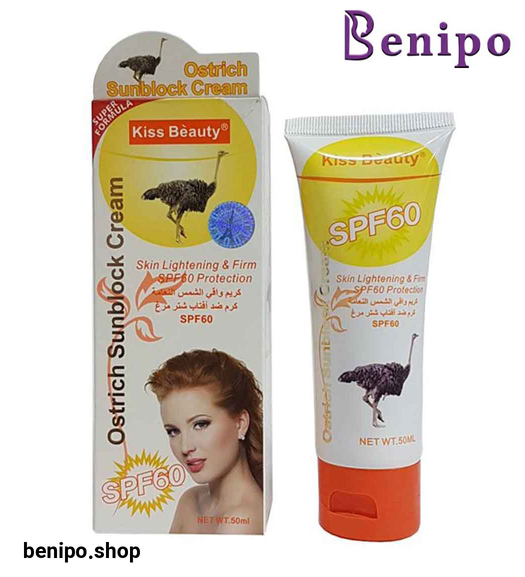 ضد آفتاب حاوی عصاره پوست شترمرغ SPF60 حجم 50میل