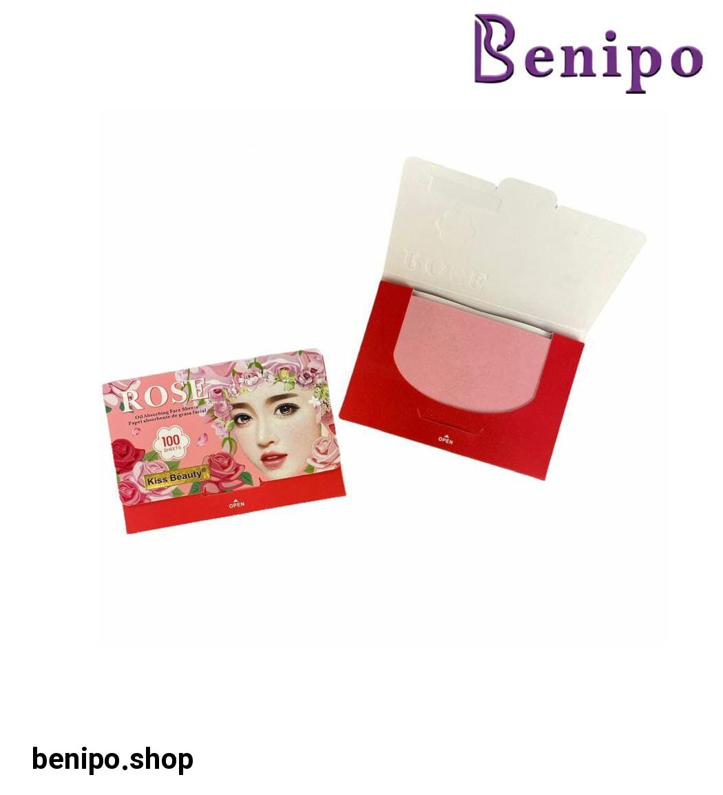 کاغذ جذب کننده چربی صورت حاوی عصاره گل رز بسته 100 عددی