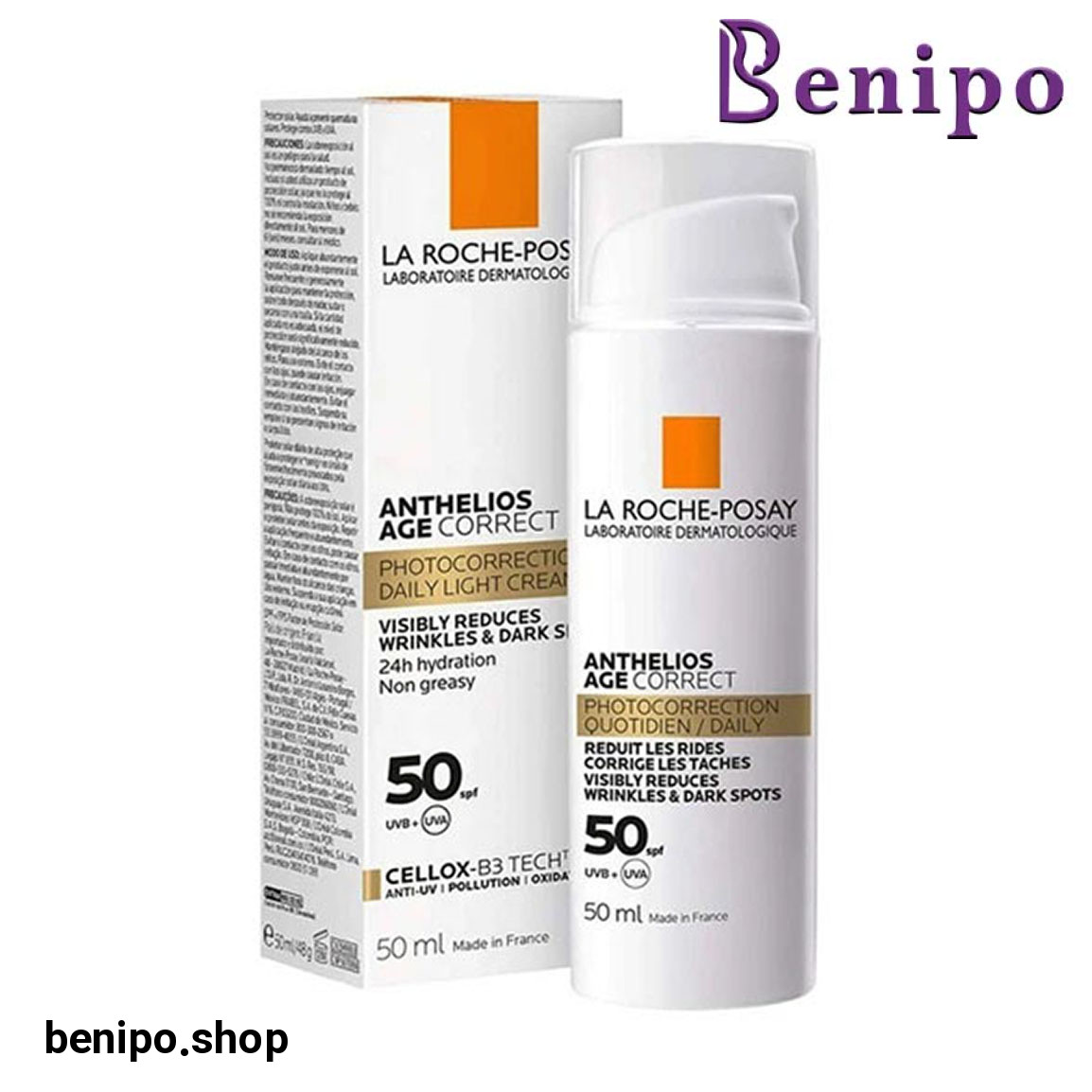 ضدآفتاب ضدچروک و ضدلک حاوی هیالورونیک حجم 50 میلی لیتر