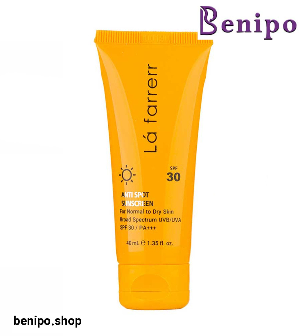 کرم ضد آفتاب و ضد لک بی رنگ مدل SPF30 مناسب پوست نرمال و خشک حجم 40 میلی لیتر