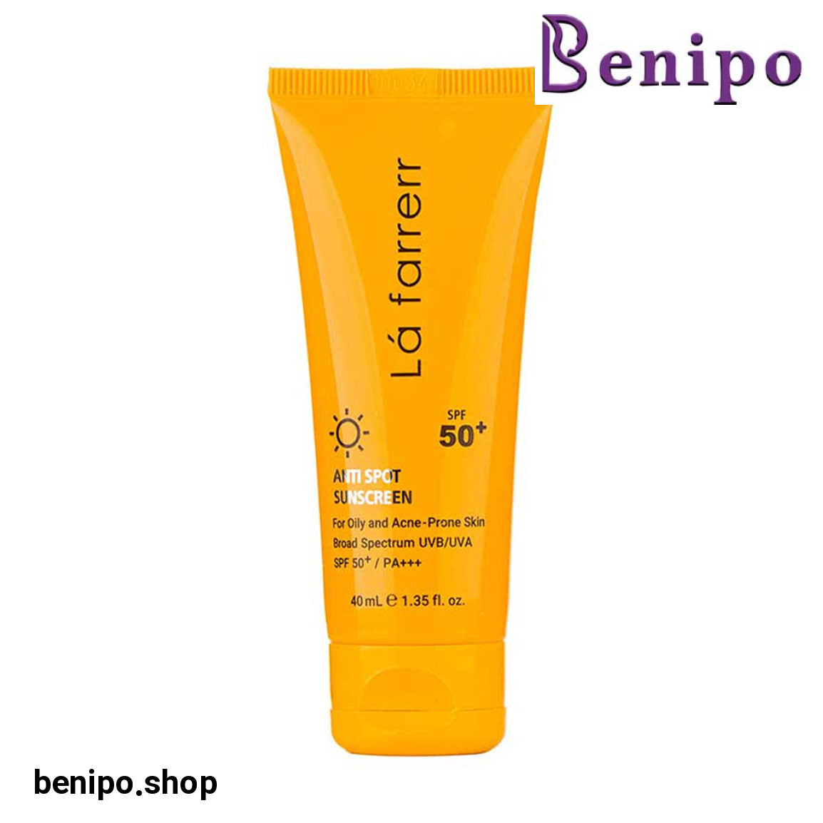 کرم ضد آفتاب و ضد لک بی رنگ مدل SPF50 مناسب پوست چرب و آکنه دار حجم 40 میلی لیتر