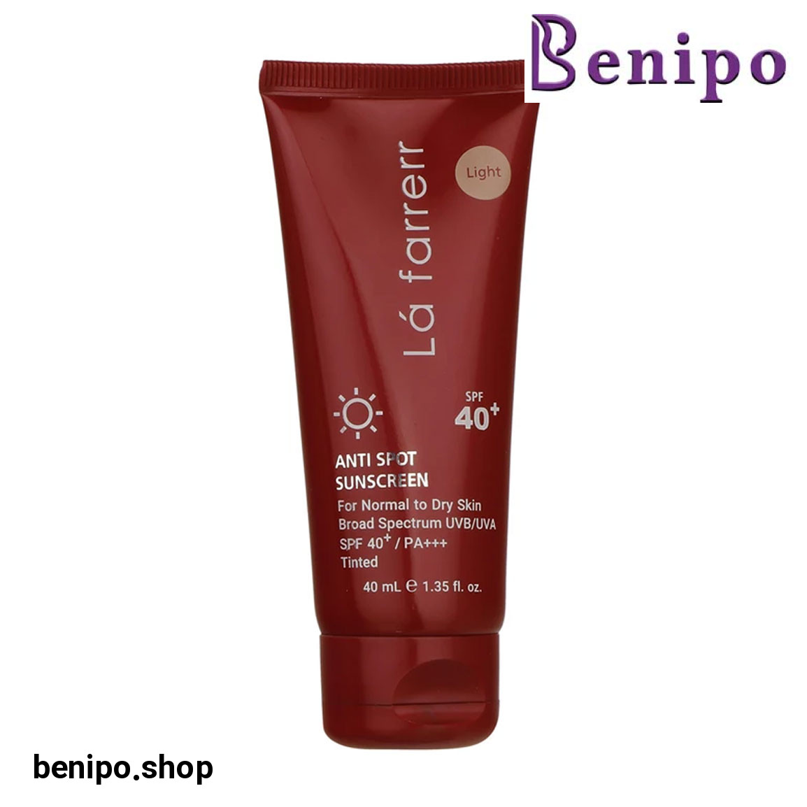 کرم ضد آفتاب و ضد لک رنگی مدل SPF40 مناسب پوست نرمال و خشک حجم 40 میلی لیتر